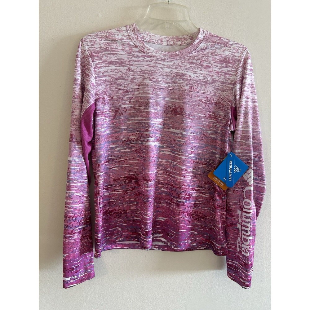 NEW! Columbia PFG Women's Super Tidal Tee Long-Sleeve Shirt Size XS Pink